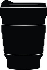 Fototapeta premium Camera lens illustration on white viewed from front with detailed design elements and annotations