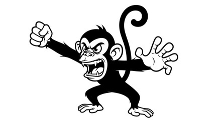 Angry Cartoon Monkey Character Illustration. © dasimah