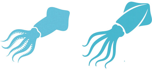 イカ　動物　生き物　イラスト