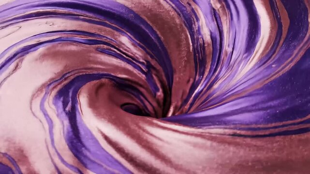 Flowing marble liquid background, metallic purple and rose gold swirls animation