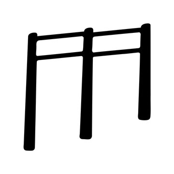 Parallel bars icon for gymnastics and fitness training Vector