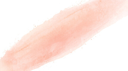 Fototapeta premium Delicate Blush Pink Watercolor Brush Swirl with Paint Splatters, Isolated on White for Design