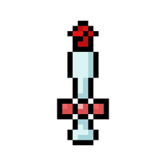 Pixel Art Red Rose Bouquet with Stylized Petals 