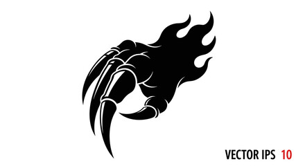 Black Claw with Flames Tribal Tattoo Design. © dariyah