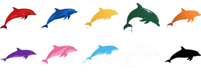 イルカ　動物　生き物　イラスト