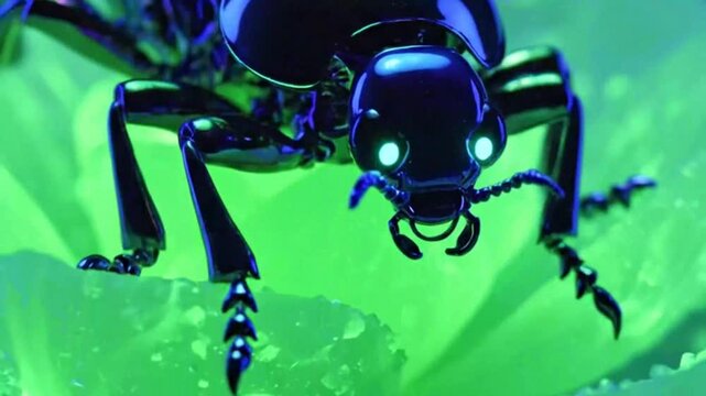 bug on a green background