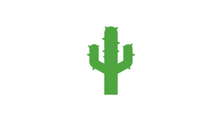 Obraz premium Simple Green Cactus Plant Icon isolated white background
