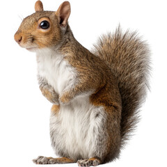 Fototapeta premium Squirrel Stands Tall on Black Backdrop, Perfect for Nature and Wildlife Themes