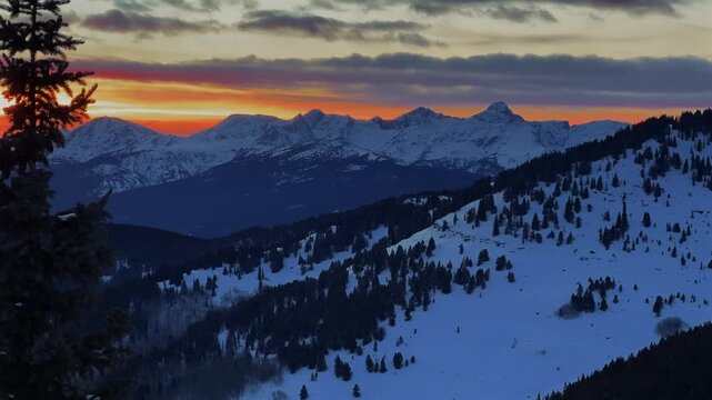 Mount of the Holy Cross Wilderness 14er peak winter sunset golden hour Vail Pass aerial drone Colorado deep snow backcountry landscape nature Ptarmigan Shrine Pass ski bowl snowmobile snowboard static