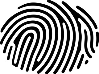 Fingerprint illustration on transparent background viewed from directly above showcasing unique ridges and patterns