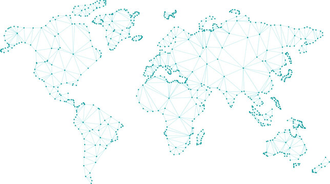 Digital World Map Global Network Technology Data with vector illustration