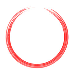 Red brushstroke circle Zen Enso symbol representing mindfulness, balance, and the infinite