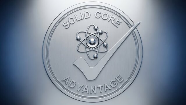 Solid core advantage emblem badge logo vector illustration flat design
