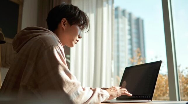 Asian Freelancer Casual Home Office