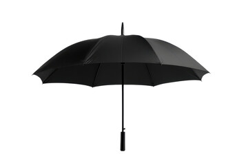 Obraz premium A black umbrella is open and sitting on a white background. The umbrella is large and has a black handle, png