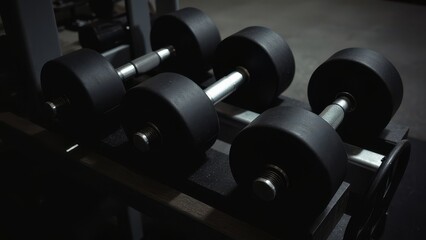 Obraz premium dumbbell on a black background