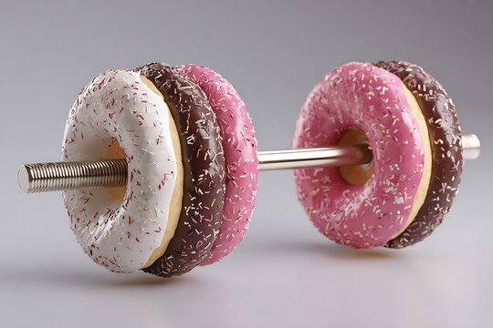 dumbbell made of two donuts