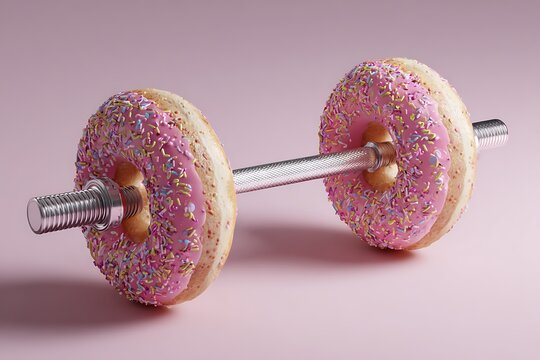 dumbbell made of two donuts