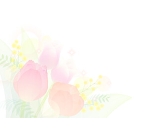 淡く透過したチューリップ花イラスト