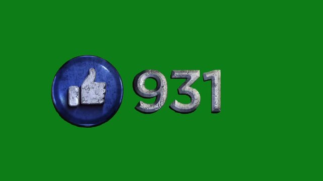 Social media thumbs up icon with 680 likes on green background