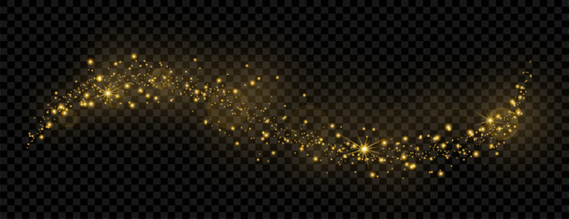 golden stardust sparkling particle wavy motion background © starlineart