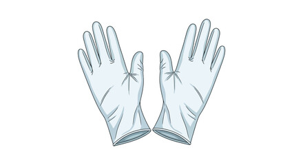 Obraz premium A pair of gloves illustration viewed from the front showcasing protection and safety in a healthcare or industrial setting