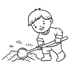 Kid Digging Soil