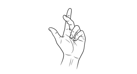 Fototapeta premium Hand gesture with crossed fingers illustration.