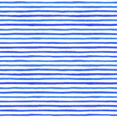 Blue watercolor stripe seamless pattern background