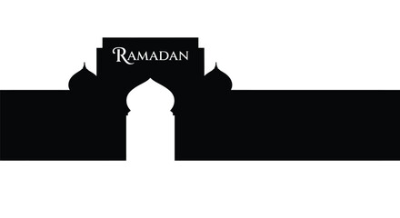 Obraz premium Ramadan themed archway with copy space in minimalist design