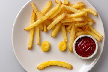 french fries with ketchup