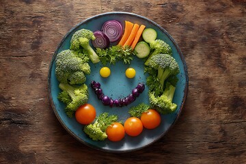 decorated plate of vegetables