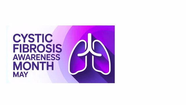 Animated video about Cystic Fibrosis Awareness. Transparent background, with empty space on the right.