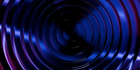 Cyber elements made of transparent glass and liquid acrylic purple blue glow on black backdrop cinematic tech background design cover art visuals 3d rendering © IM_VISUALS