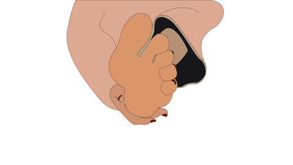 Girl holding foot with hand