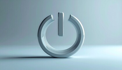 Power Button Symbol on White Surface.