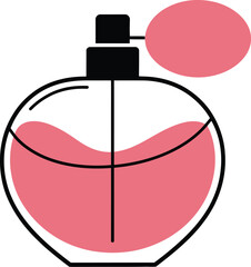 Obraz premium Pink Perfume Bottle with Atomizer Vector Icon
