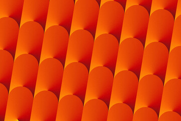 Obraz premium Bright abstract geometric background with overlapping rounded gradient shapes in orange and yellow