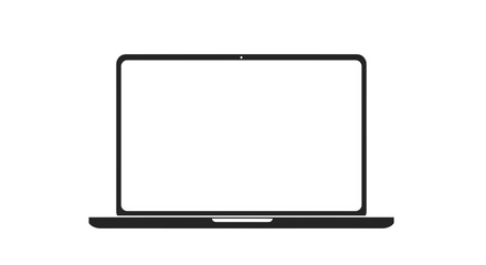 Modern Laptop Computer Open with Blank Screen Display.