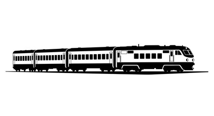 Modern Passenger Train Traveling on Tracks. © aabid