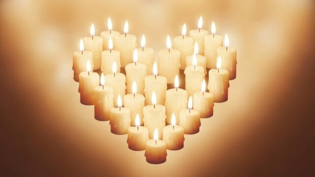 A Collection of Lit White Candles Arranged Beautifully in the Sh