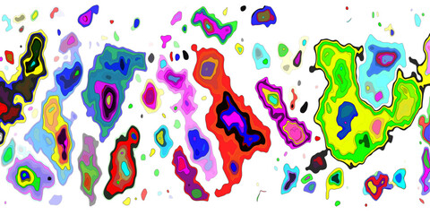 Fototapeta premium Topographic Map with Detailed Contour Lines in Multiple Colors, Abstract Geographic Design, Clean Vector Illustration on a White Background