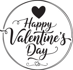 Premium Valentine's Day Graphic Megapack  Extensive Black and White Collection Featuring Elegant Script, Modern Geometric Badges, Humorous Cupid Mascots, and Ornate Heart-Shaped Frames