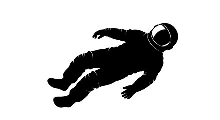 Silhouette of an astronaut floating in space 17. © abdul