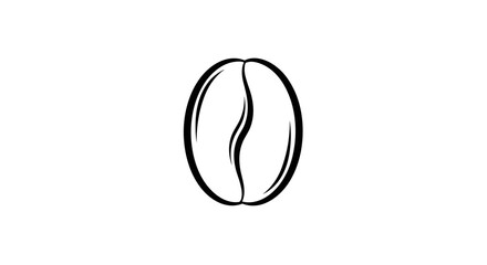 Simple Line Art Coffee Bean Icon.
