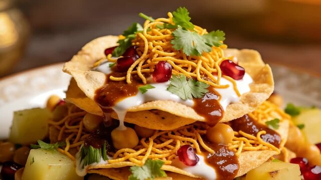 chaat indian food close up video