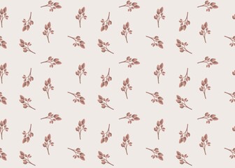 Obraz premium Leaves branch soft pastel seamless pattern