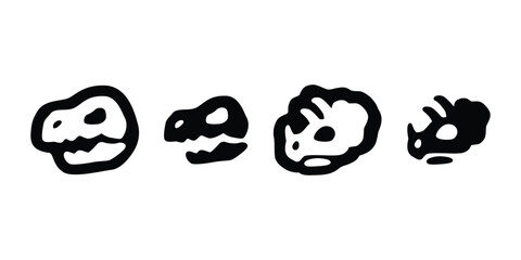 dinosaur vector icon triceratops horridus fossil skull cartoon character doodle illustration logo isolated design © CNuisin