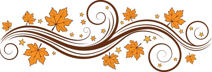 Elegant Autumn Leaf Swirls for Seasonal Decor and Design