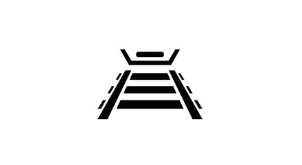 Stylized Black Icon of Railroad Tracks and Sleepers. © anas